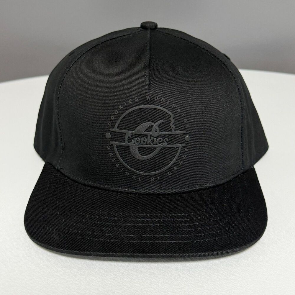 Cookies Hat Cap Snapback Black On Black One Size Fits All